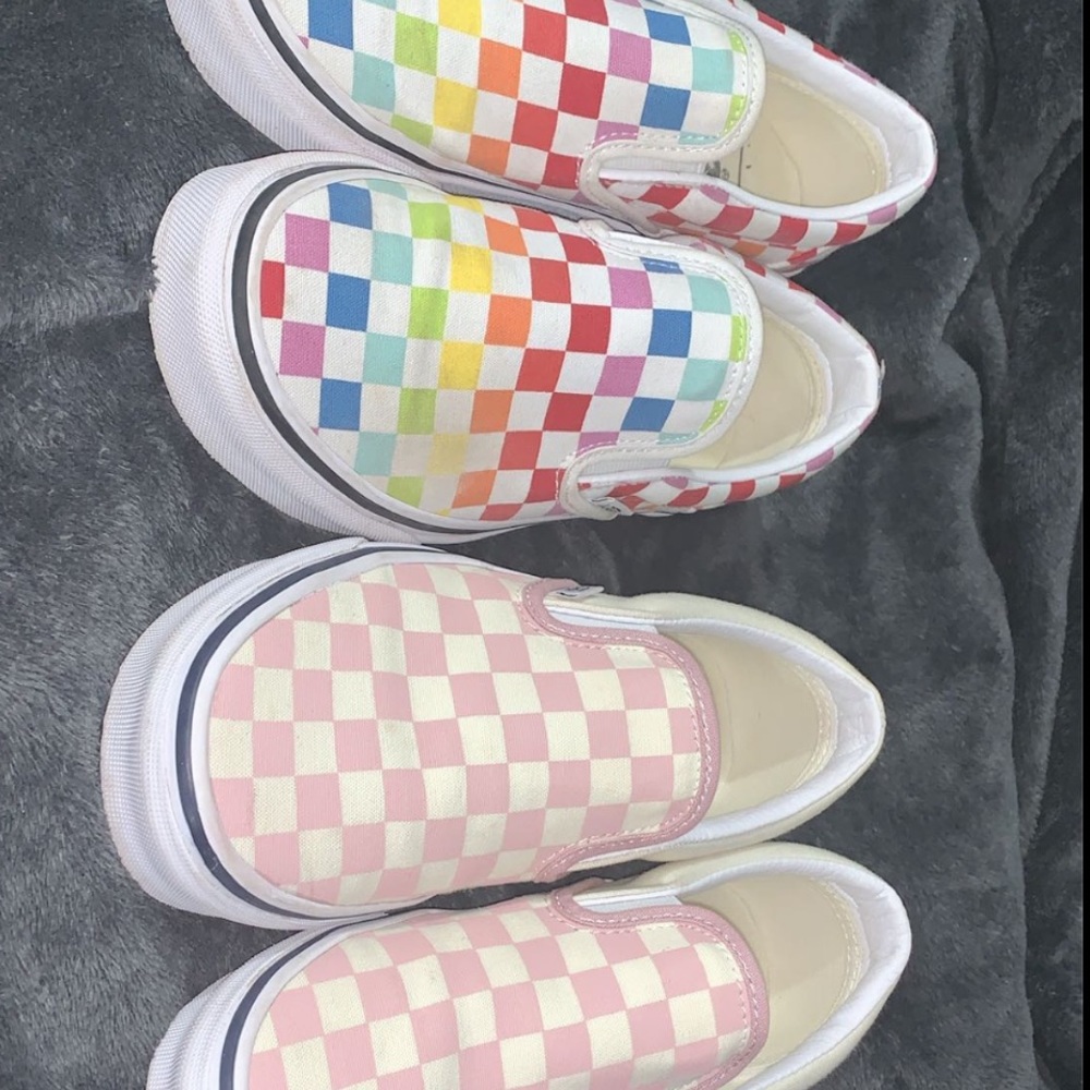2 paries of slip on vans